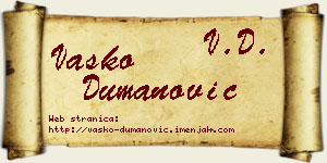 Vasko Dumanović vizit kartica